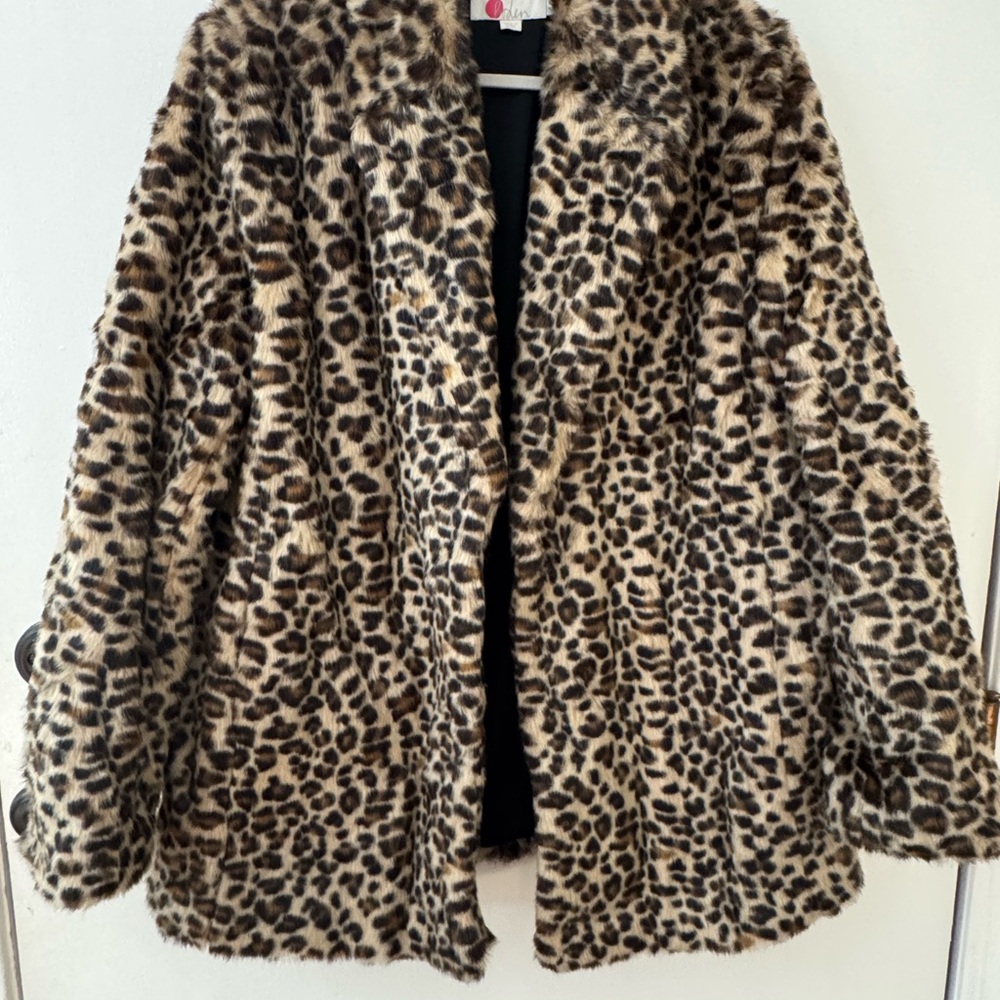 Boden Animal Print Faux Fur Jacket
